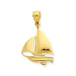  14K Sailboat Pendant Jewelry