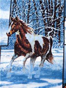 New Horse Fabric BTY Snow Paint Animal Wildlife  