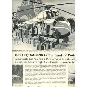   Sabena Helicopter to the Heart of Paris Magazine Ad 