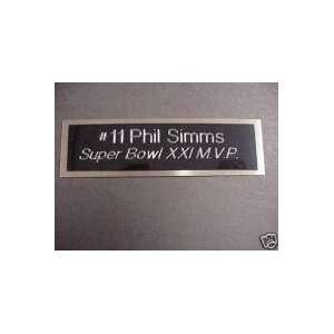   Phil Simms Engraved Super Bowl XXI MVP Name Plate