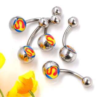   14G Stainless Steel Body Piercing Navel Belly Ring Jewels Cool  