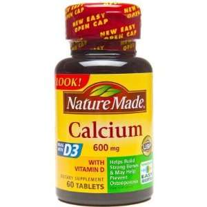    Nature Made  Calcium 600mg + D, 60 Tablets