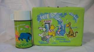 1964 Winnie the Pooh Vinyl Lunchbox & Thermos *R8 ~ Free U.S. Shipping 