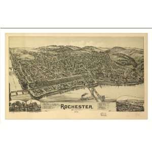  Historic Rochester, Pennsylvania, c. 1900 (L) Panoramic 
