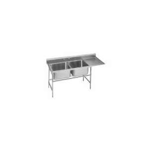   Sink, (2) 28 x 20 x 14 in D, 18 in Left Drainboard, 14 Ga. Stainless