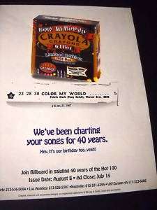 CRAYOLA CRAYONS 40th Anniversary PROMO POSTER AD mint  