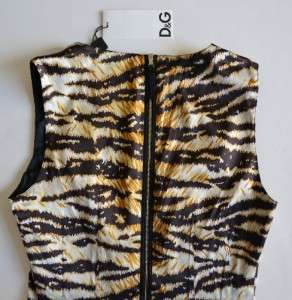 Dolce+Gabbana Tiger Silk Bustier Shift Dress 40 6 UK 10 NWT  