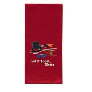  Let It Snow Please Embroidered Dish Towel