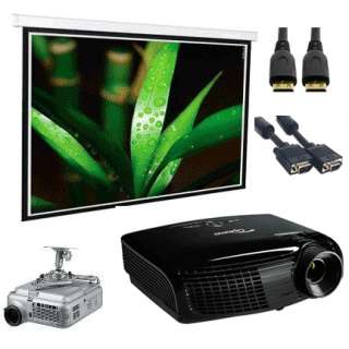   3D 1080p Projector Optoma TX615 Bundle /150 Electric Screen and more