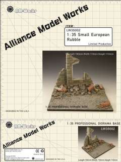 Alliance Model Works 135 Small Resin Diorama Base European Rubble 