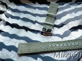 NEW MICHELE 18MM GREEN WEEVE LEATHER WATCH STRAP  