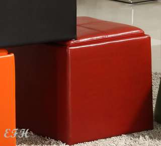 CONTEMPORARY LADD BYCAST LEATHER CUBE STORAGE OTTOMAN  
