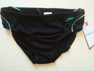 NWT Speedo Aquapulse 8 cm Brief Swimsuit Black Mens Size 32 40  
