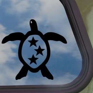  Triple Star Honu Sea Turtle Black Decal Window Sticker 