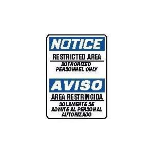 NOTICE Restricted Area Authorized Personnel Only (w/Graphic) 14 x 10 