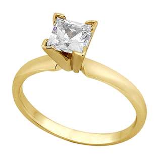  Gold 5mm Princess Cut Tanzanite AA Diamond ring  goldia Jewelry Gold 