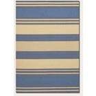 Couristan 2 x 37 Area Rug Thick Stripe Pattern in Blue and Cream