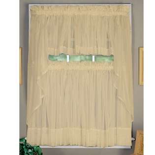 Stylemaster Bisque 60 inch x 24 inch Sheer Voile Tier Panel at  