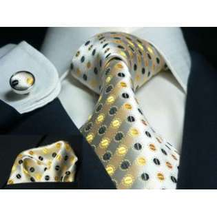 The Dapper Tie Mens Polka Dot 100% Silk Tie Set # 555S 