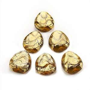   Foil Lampwork Glass Drop Amber Beads 20mm (6) Arts, Crafts & Sewing