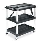 JanSan Media Master AV Cart, 2 Shelf, 18 3/4w x 32 3/4d x 42h, Black