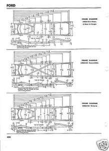 1952 1953 Ford NOS Frame Dimensions Alignment Specs  