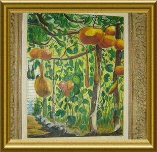 FRUITS OIL PAINTING SIGNED IMPORTANT AMERICAN ARTIST Clay Bartlett Jr 