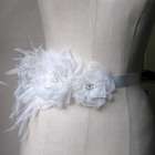 Image Bridal Ivory Silk Flower Bridal Sash Belt