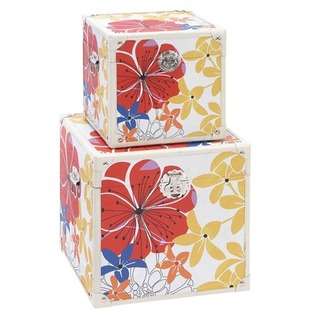 Aspire Colorful Floral Storage Trunk (Set of 2) 