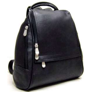   Leather U Zippered Midnight Sized Backpack Purse Cafe 