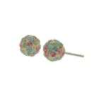 Sterling Silver Small Pastel Crystal Ball Earring