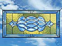 STAINED GLASS BEVEL PANEL WINDOW AMBER GLASS WATER  