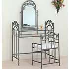 Coaster 3 pc nickel bronze finish bedroom vanity make up sets