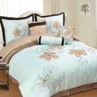   & Castle Trafalgar 7 Piece Comforter Set in Spa Blue   Size Queen
