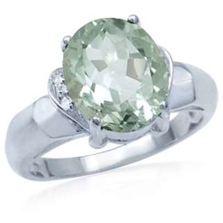 Natural Green Amethyst or Citrine 925 Sterling Silver Cocktail Ring 