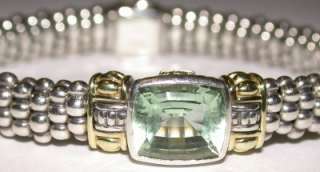   18k Gold Sterling Silver GLACIER Green Amethyst Rope Bracelet  