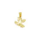 VistaBella Solid 14k Yellow Gold Jumping Toad Frog Jewelry Pendant