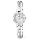   Ladies Silhouette Crystal Bangle   Stainless Steel   Silver Dial
