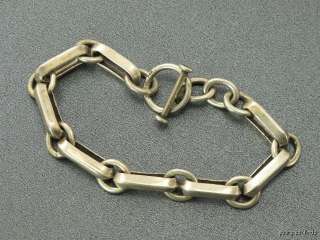 VINTAGE MEXICAN HAND WROUGHT CARINATED LINK HEAVY CHAIN BRACELET 53 