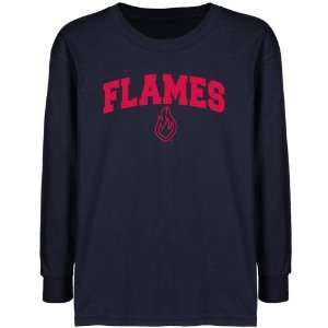  NCAA UIC Flames Youth Navy Blue Logo Arch T shirt  Sports 