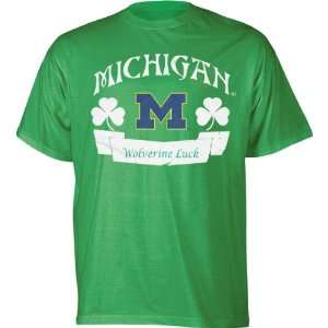   Wolverines Kelly Green Lucky Banner T Shirt
