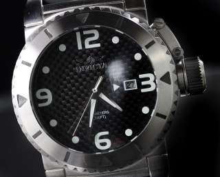 Invicta Mens II Quartz Black Carbon Fiber Dial Stainless Steel Watch 