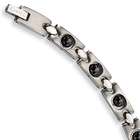 goldia Stainless Steel Black Plated Magnetic Accents Bracelet