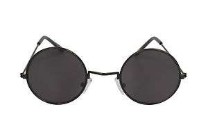 60s Spectacles Round Black Hippie Sun Glasses 3002SD  