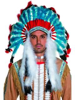 Western Indian Auth Feather Headress Costume Adult Std  