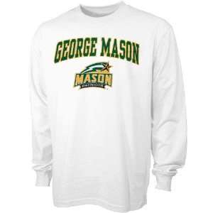 George Mason Patriots White Bare Essentials Long Sleeve T 