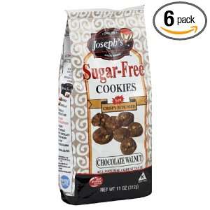 Jo Sef Cookie, Sugar Free Chocolate Walnut, 11 Ounce (Pack of 6 