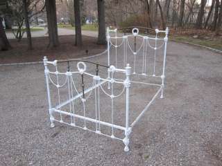 Victorian Cast Iron and Brass Bed, Full Size, c1900  