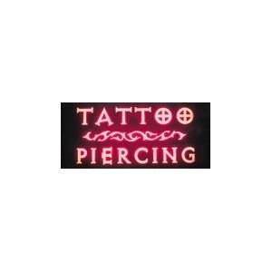    Tattoo Piercing Simulated Neon Sign 12 x 27