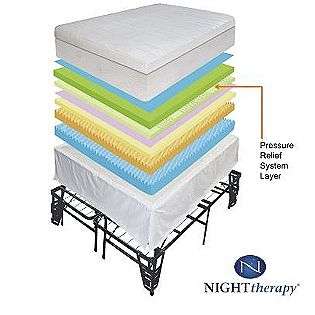   Inch Pillow top Memory Foam Mattress Complete Set King  Night Therapy